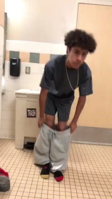 Black Teen With Big Hair Plays In Public Bathroom Gay Porn Gayboystube 9689