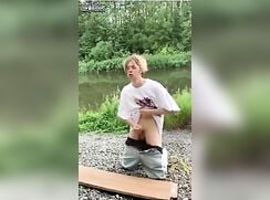 Sabian: Blond wanking by the river boys porn