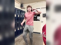 TikTok teen with a bulge showing it off