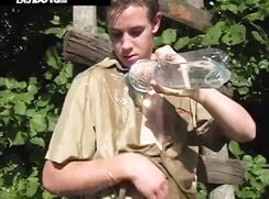 Cute boy Johny with big dick in nature