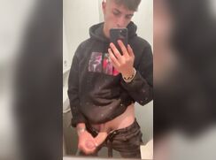 Big Dick Twink Bathroom Airplane Wank