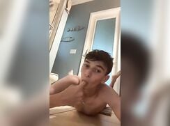 Boy mega show bathroom finger sucking cam porn