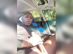 Huge BBC stroking in his car