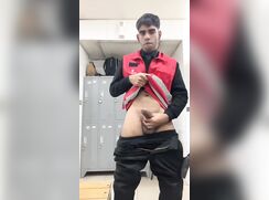 Chilean security guard exhibits his thick tool