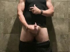 December Gym LockerRoom Cumshot from JockDad87