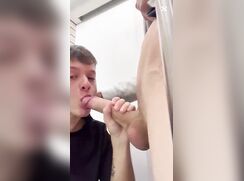 Young twink deepthroating huge cock