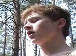 Cute Russian wanking in the forest twink guys porn