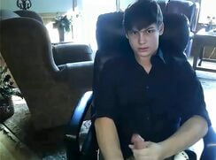 College Brown Hair Twink wanks and cums for a friend - AI Enhanced