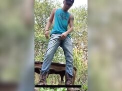 Cute Guy Cums In Forest