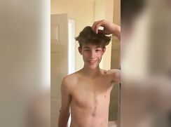 Cute Lad bathroom wank twink porn boys