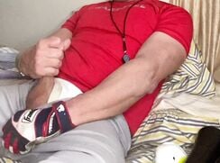 JockDad87 Shoots a load of Baseball Jock Cum